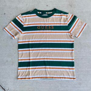 Guess Men's Green and Orange T-shirt